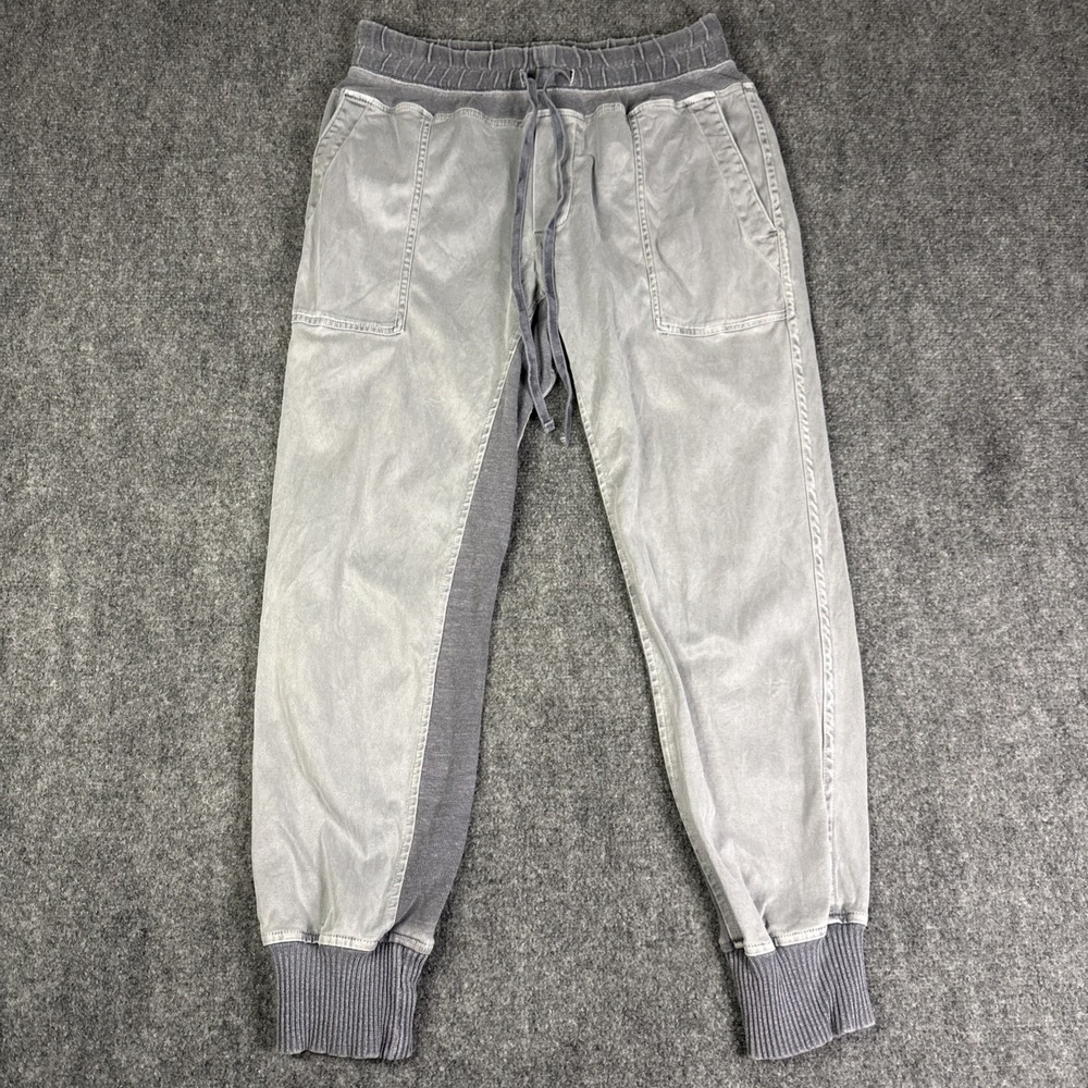 James Perse Mixed Media Jogger Pants Gray Minimalist Quiet Luxury Size 2 (M)